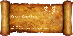Kron Zamfira névjegykártya
